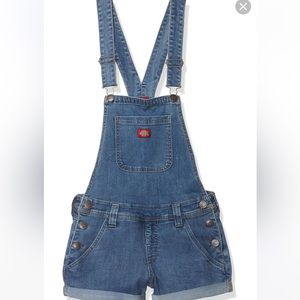 Dickies Denim Jean Overall Shorts Shortalls